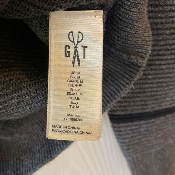 Goodthreads Gray Stripe 100% Cotton Crewneck Sweater Men’s Medium - Picture 5 of 9